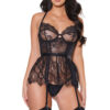Eyelash Lace Peplum Bustier