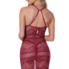 Merlot Lace Roses Underwire Chemise