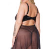 Plus Size Velvet & Peacock Lace Babydoll & G-String