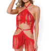 Fringe Top & Harness Skirt Set