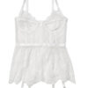 White Eyelash Lace Peplum Bustier