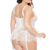 White Eyelash Lace Peplum Bustier