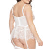 White Eyelash Lace Peplum Bustier