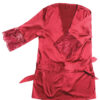 Merlot Satin Lace Sleeve Robe