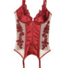 Nude Merlot Satin See-Through Corset