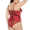 Nude Merlot Satin See-Through Corset