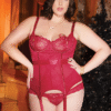 Plus Size Red Peek A Boo Cup Bustier