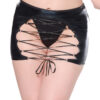 Reversible Wetlook Lace Up Skirt