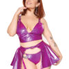 Fuchsia Vinyl Open-Front Skirt