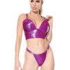 Fuchsia Vinyl Bralette & G-String