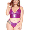 Fuchsia Vinyl Bralette & G-String