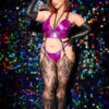 Fuchsia Vinyl Bralette & G-String