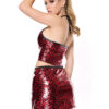 Red Leopard Wet Look Crop Top