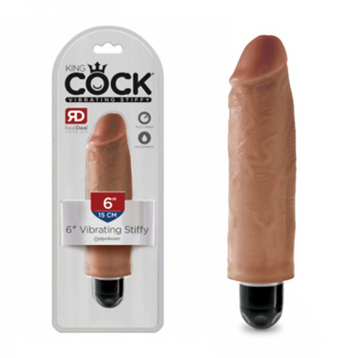 King Cock 6" Vibrating Stiffy Tan