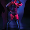 Open Cup Pinstripe Wetlook Bustier Set