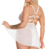 Black Label White Lace Babydoll & Thong Set