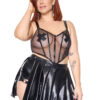 Pleated Wetlook Skort