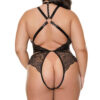 Black Label Ouvert Black Lace Chain Teddy