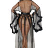 Black Label Marabou Floor Length Robe