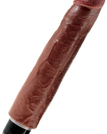 King Cock 10" Vibrating Stiffy Brown