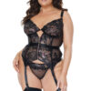 Rose Gold Floral Lace Bustier & Thong