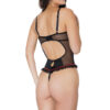 Red Rose Black Mesh Ruffle Teddy
