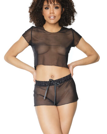 See-Through Crop Top & Short Set