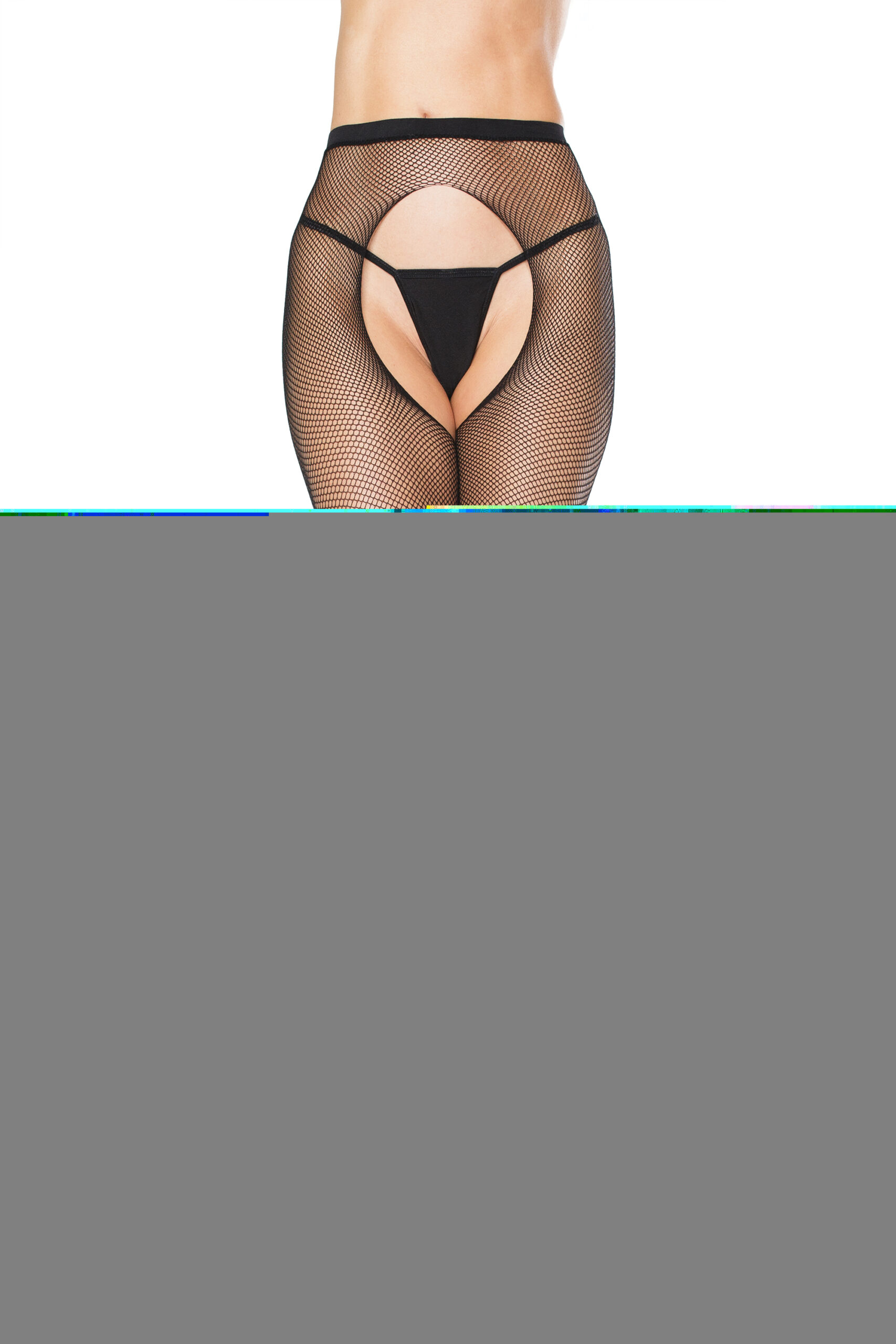 Fishnet Open-Crotch Pantyhose