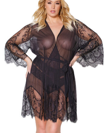 Sheer Eyelash Lace Robe
