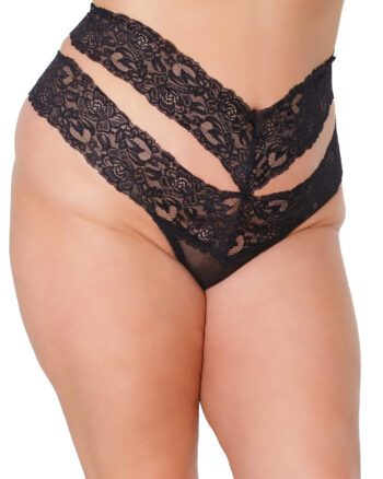 High Waisted Lace Thong