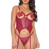 Ruby Open Cup Bustier & G-String Set
