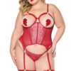 Ruby Open Cup Bustier & G-String Set