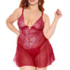 Ruby Shimmer Babydoll & Thong Set