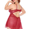 Ruby Shimmer Babydoll & Thong Set