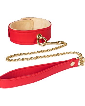 Spartacus - Vegan Suede Red Collar & Leash
