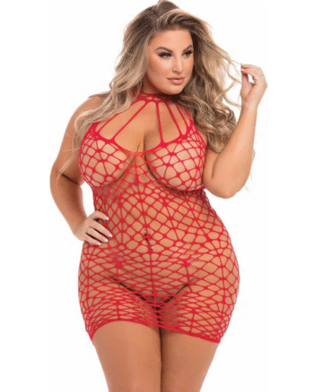 Pink Lipstick - Plus Size Shreds Of Decency Mini Dress